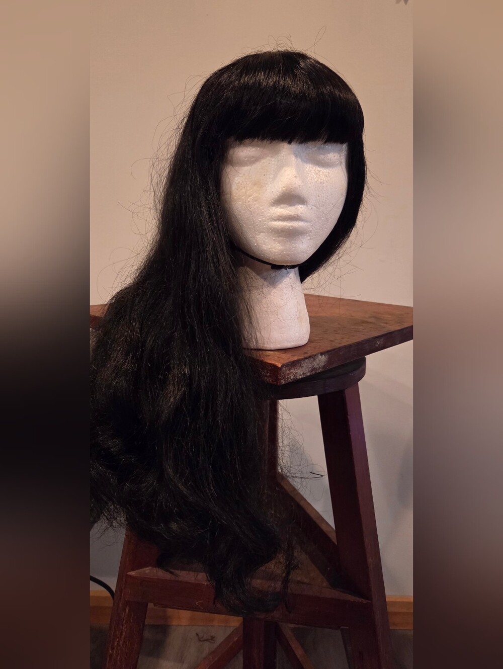 Annabelle Black Long Straight Women's Wig with Bangs